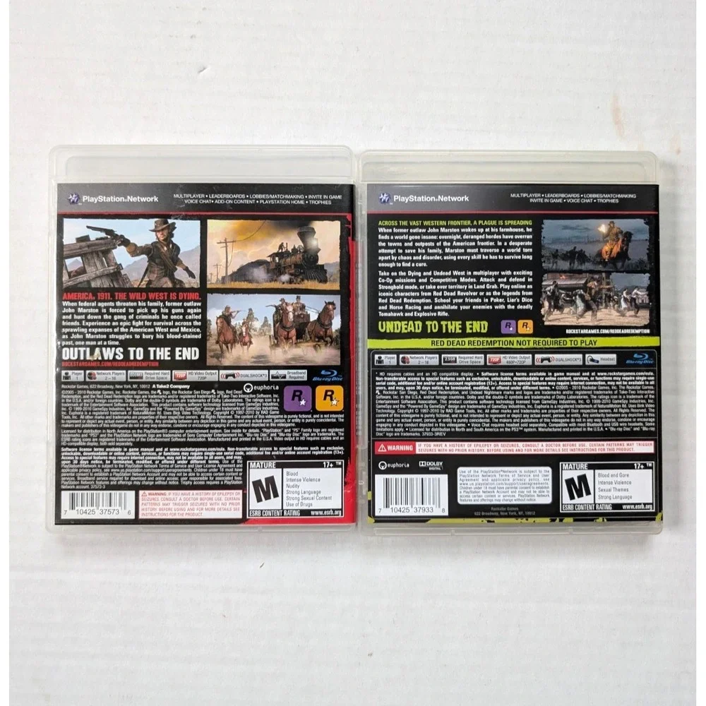 Red Dead Redemption & Undead Nightmare with Map Sony PlayStation 3 2010 Tested